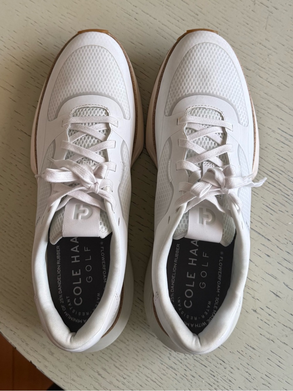 Cole Haan Women’s White Mesh and Leather Sneakers with Gum Trim
